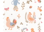Cotton fabric ex2633 multicolored chickens