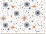 Coupon tissu 50 cm copper stars gold blue white