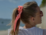Short tail scrunchie neon orange gingham