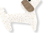 Basset hound hair clip white sequined