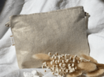 Coton clutch bag golden linen