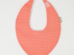 bandana bib neon orange gingham