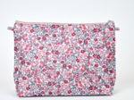 Cosmetic bag with flap rose grenadine