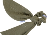 Short tail scrunchie khaki lurex gauze
