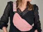 Small banana bag blush pink corduroy