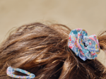 Small scrunchie champêtre bleuté