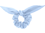 Bunny ear Scrunchie sky blue gingham