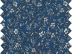 1 m fabric coupon white and navy little flowers ex1112