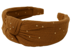 Large Crossed Headband gaze pois or caramel