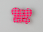 Butterfly hair clip neon pink gingham