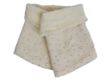 Adult Fur scarf snood gaze pois or écru