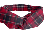 crossed headband tartan rouge