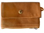 zipper pouch card purse mustard corduroy