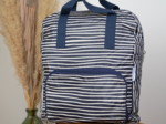 Foldable rucksack Gaby striped  ivory navy