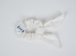 Bunny ear Scrunchie starry white english embroidery 