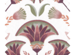 Cotton fabric ex2434 eggplant exotic palm