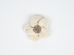 Mini Flower petal hair slide gaze pois or écru