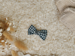 Small bow hair slide vichy noir