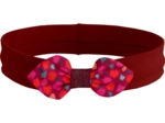 Jersey knit baby headband pompons cerise