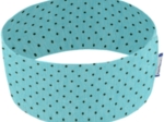 Stretch jersey headband  menthe pois noir