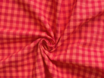 Cotton fabric coral red gingham