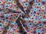 Cotton fabric ex2619 turquoise plum vintage flower