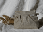 Mini Pleated clutch bag golden linen