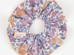 Large Piping Scrunchie comptine enchantée rose