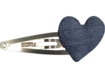 Heart hair-clips light denim