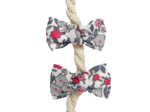 Small bows hair clips serenade rouge gris