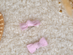 Small bows hair clips light pink