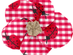 Flower petal hair slide small  ladybird gingham