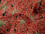 1 m fabric coupon gold poinsettia ex1106