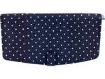 Flap of shoulder bag navy blue spots