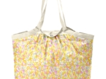 Pleated tote bag - Medium size mimosa jaune rose