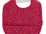 Coated fabric bib pompons cerise