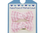 Small bows hair clips pink gingham