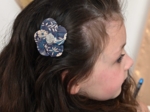Flower petal hair slide small  parade royale
