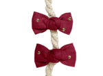 Small bows hair clips gaze pois or grenat