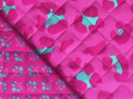 Quilted fabric ex2608 fuchsia leopard quilt