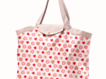 Tote bag with a zip petits coeurs