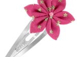 Star flower hairclip fuchsia gold star