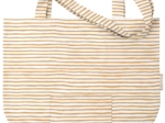 Foldable tote bag rayé or blanc