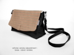 Flap of shoulder bag bronze copper stripe 