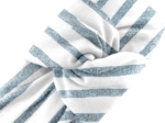 Large Crossed Headband striped blue gray glitter