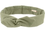 Wire headband retro almond green with golden dots gauze