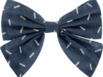 Bow tie hair slide silver straw jeans