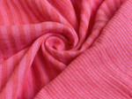 Cotton Fabric ex2626 double gauze striped fuchsia pink