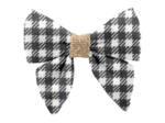 Mini bow tie clip vichy noir