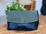Flap of shoulder bag khaki corduroy